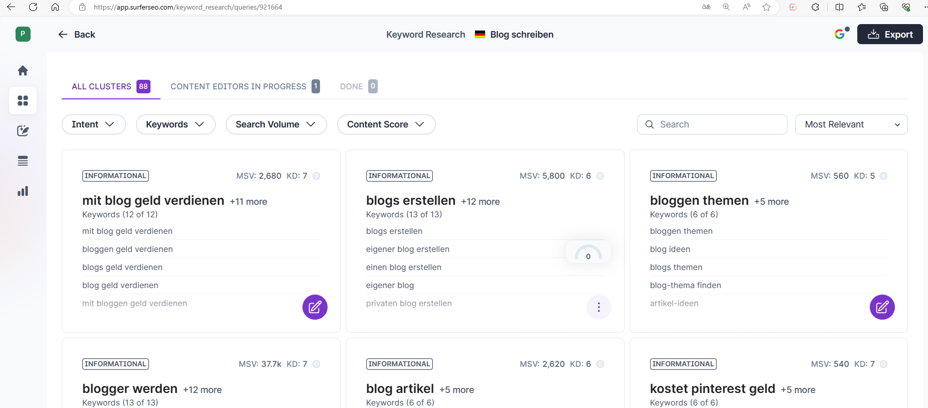 Tools wie beispielsweise Surfer SEO helfen unfassbar gut beim Schreiben