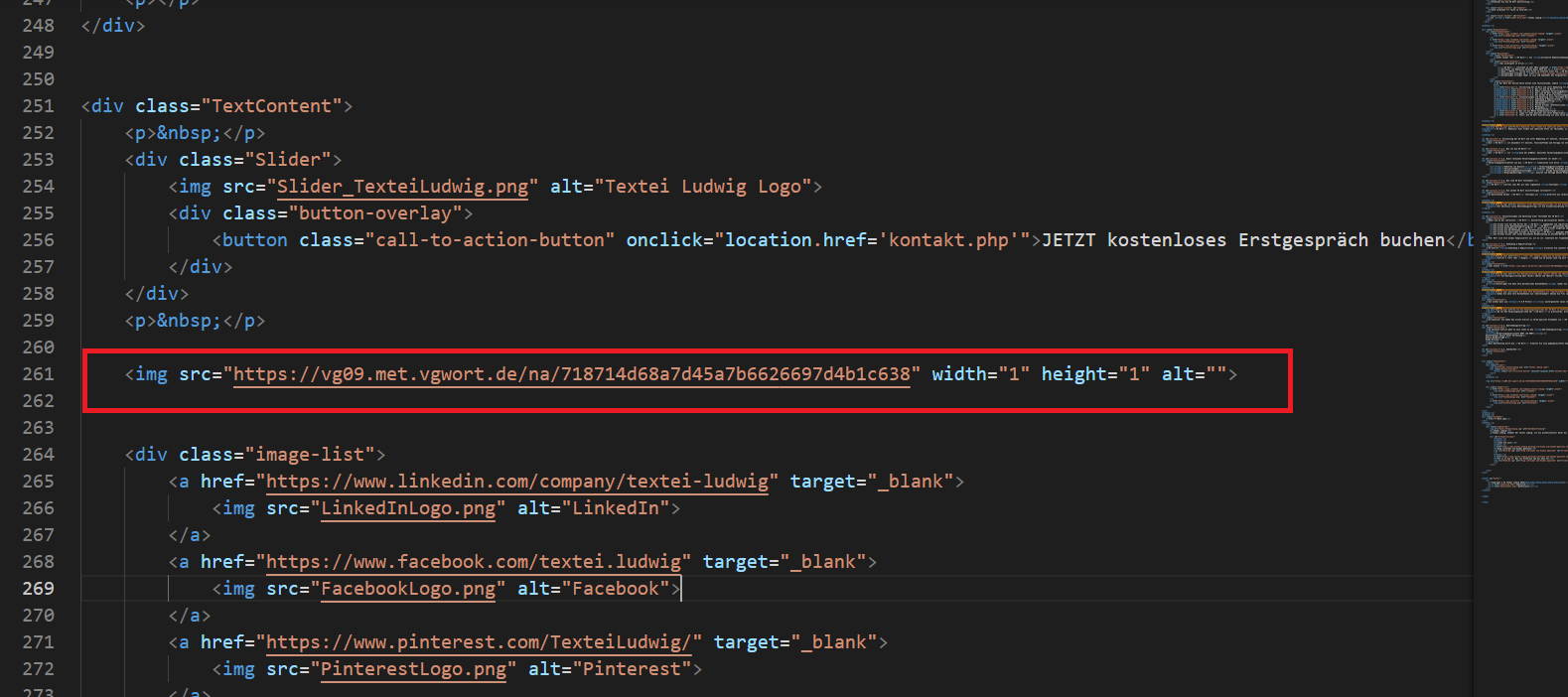 Die Zählmarke müssen Sie wie ein kleines (aber unsichtbar gemachtes) Bild verstehen, welches in Ihren HTML-Code eingefügt wird